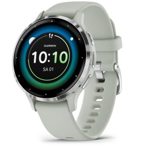 Garmin Venu 3S 3,05 cm (1,2") AMOLED 41 mm Digitaalinen 390 x 390 pikseliä Kosketusnäyttö Harmaa, Hopea Wi-Fi GPS (satelliitti)