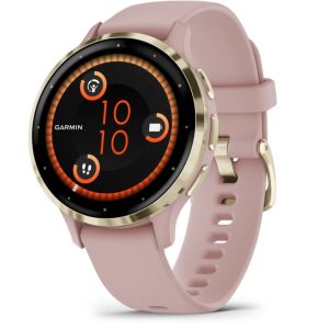 Garmin Venu 3S 3,05 cm (1,2") AMOLED 41 mm Digitaalinen 390 x 390 pikseliä Kosketusnäyttö Kulta, Rose Wi-Fi GPS (satelliitti)